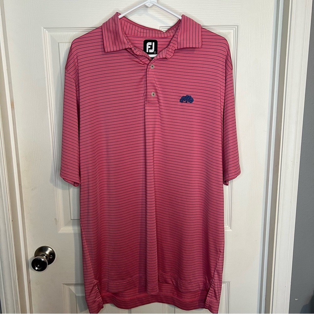 FootJoy Golf Polo Pink Striped Polo Shirt The Lakewood Club